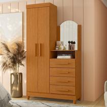 Guarda-roupa Cômoda 2 Portas e 4 Gavetas com Espelho New Capri