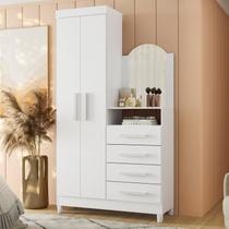 Guarda-roupa Cômoda 2 Portas e 4 Gavetas com Espelho New Capri