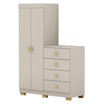 Guarda Roupa Cômoda 4 Gavetas 120cm Cristal Fendi - Vila Rica Guarda Roupa Cômoda 4 Gavetas 120cm Cristal Fendi - Vila Rica
