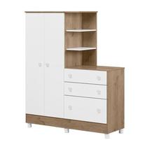 Guarda Roupa Comoda c/ pés Carvalho Toque Rustico/Branco Guarda Roupa Comoda c/ pés Carvalho Toque Rustico/Branco