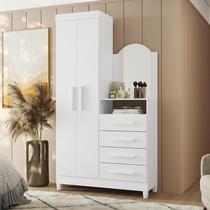 Guarda Roupa Cômoda Capri 2 Portas 4 Gavetas e Espelho Guarda Roupa Cômoda Capri 2 Portas 4 Gavetas e Espelho