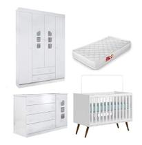 Guarda Roupa, Cômoda Em Mdf Livia + Berço + Colchao