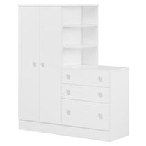 Guarda Roupa Cômoda Infantil Doce Sonho Branco - Qmovi