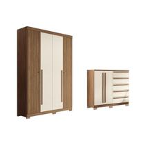 Guarda Roupa +Cômoda QC330 Jatoba/Areia - Santos Andirá