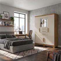 Guarda Roupa Compacto 6 Portas 3 Gavetas Espelho Roupeiro Nature Fendi Guarda Roupa Compacto 6 Portas 3 Gavetas Espelho Roupeiro Nature Fendi