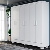 Guarda-Roupa Compacto Armário de Quarto Solteiro 6 Portas e 2 Gavetas em Mdf