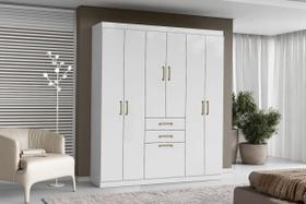 Guarda Roupa Compacto Com 7 Portas 4 Prateleiras 2 Gavetas e Cabideiro Aramóveis Móveis Leartam Guarda Roupa Compacto Com 7 Portas 4 Prateleiras 2 Gavetas e Cabideiro Aramóveis Móveis Leartam
