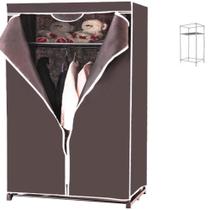 Guarda roupa completo marrom armario arara cabideiro prateleiras organizador Guarda roupa completo marrom armario arara cabideiro prateleiras organizador