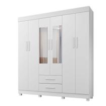 Guarda Roupa Copacabana New 6 Portas 2 Gavetas Com Espelho Benetil Móveis Branco