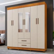 Guarda Roupa Copacabana New 6 Portas com Espelho Benetil Móveis - Cinamomo/Off Guarda Roupa Copacabana New 6 Portas com Espelho Benetil Móveis - Cinamomo/Off