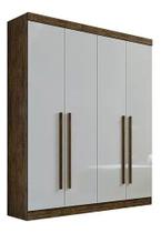 Guarda Roupa Da Vinci Plus 4 Pts Castanho Off White Mdf D'doro