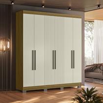 Guarda Roupa Dakota Casal 6 Portas Ripado