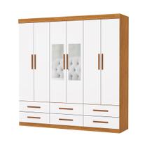 Guarda Roupa Dallas 6 Portas Com Espelho Central 6 Gavetas Carioca Moveis