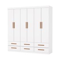 Guarda Roupa Dallas 6 Portas Sem Espelho Central 6 Gavetas Carioca Moveis