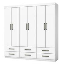 Guarda Roupa Dallas Casal 6 Portas 6 Gavetas Carioca Branco