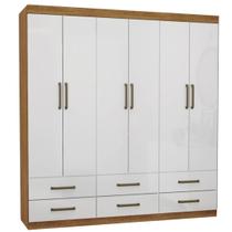 Guarda Roupa Dallas Casal 6 Portas 6 Gavetas Carioca Cor Cinamomo Branco Guarda Roupa Dallas Casal 6 Portas 6 Gavetas Carioca Cor Cinamomo Branco