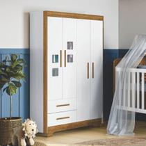 Guarda Roupa de Bebê 100% MDF 4 Portas 2 Gavetas Fly
