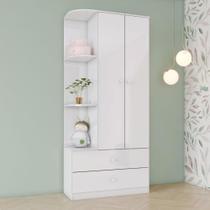 Guarda Roupa de Bebê 2 Portas 2 Gavetas Sonho Encantado Espresso Móveis Rústico/Branco