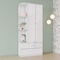 Guarda Roupa de Bebê 2 Portas 2 Gavetas Sonho Encantado Espresso Móveis Rústico/Branco Guarda Roupa de Bebê 2 Portas 2 Gavetas Sonho Encantado Espresso Móveis Rústico/Branco