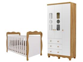 Guarda-roupa de Bebê 3 Gavetas 3 Portas Moveis