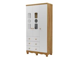 Guarda-roupa de Bebê 3 Gavetas 3 Portas Moveis Peroba Ninho