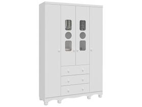 Guarda-roupa de Bebê 3 Gavetas 4 Portas Moveis Peroba Ninho