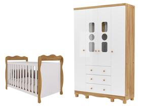 Guarda-roupa de Bebê 3 Gavetas 4 Portas Ninho