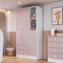 Guarda-Roupa de Bebê 3 Portas 2 Gavetas Baby