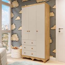 Guarda-Roupa de Bebê 3 Portas e 3 Gavetas 100% MDF Mimo Espresso Móveis