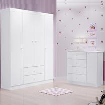 Guarda Roupa De Bebê 4 Porta E Cômoda 4 Gaveta