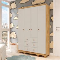 Guarda-Roupa de Bebê 4 Portas e 3 Gavetas 100% MDF Mimo Espresso Móveis