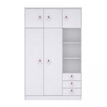 Guarda-Roupa de Bebê 5 Portas 3 Gavetas Baby Flex Color Branco