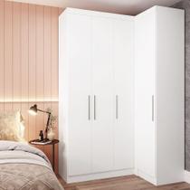 Guarda Roupa De Canto 2 Peças 4 Portas Alpes Luciane Móveis Branco Pf-branco Pf