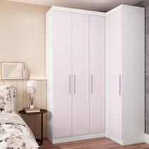 Guarda Roupa De Canto 2 Peças 4 Portas Alpes Luciane Móveis Branco Pf-rosa Pf Guarda Roupa De Canto 2 Peças 4 Portas Alpes Luciane Móveis Branco Pf-rosa Pf
