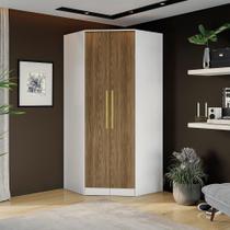 Guarda-Roupa de Canto 2 Pts Kappesberg Adapt Branco/Nogueira