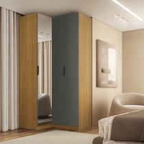 Guarda Roupa de Canto 3 Portas 1 Espelho Altezza Clean Belmax