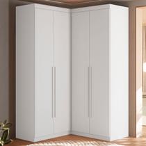 Guarda-Roupa de Canto 4 Portas 4 Gavetas Tuim Yescasa Branco/Fosco Liso