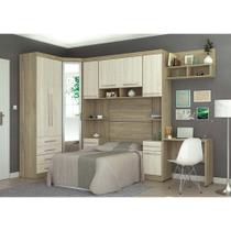 Guarda Roupa de Canto 9 Portas com Espelho Escrivaninha com Nicho e Cabeceira Master Luciane Móveis