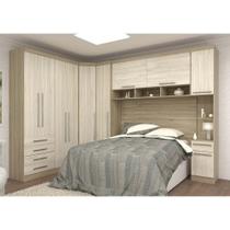 Guarda Roupa de Canto Casal 10 Portas 5 Gavetas com Cabeceira Queen Master Luciane Móveis
