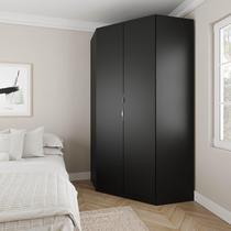 Guarda Roupa de Canto Closet Modular com 6 Prateleiras Hera CabeCasa MadeiraMadeira Preto Guarda Roupa de Canto Closet Modular com 6 Prateleiras Hera CabeCasa MadeiraMadeira Preto