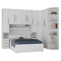 Guarda-Roupa de Canto com Cama Baú e Cantoneira 1219 Branco