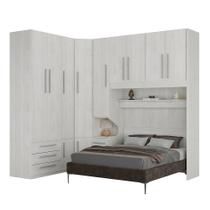 Guarda-Roupa de Canto com Espaço para Cama Box Queen Size 1218E Carvalho - Móveis Ilan