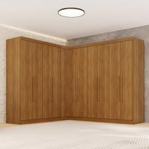 Guarda-Roupa de Canto Modulado 11 Portas 4 Gavetas Espanha Marrom/Cinamomo