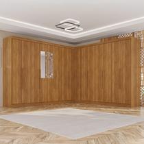 Guarda-Roupa de Canto Modulado com Espelho 15 Portas 6 Gavetas Inglaterra Marrom/Cinamomo Guarda-Roupa de Canto Modulado com Espelho 15 Portas 6 Gavetas Inglaterra Marrom/Cinamomo