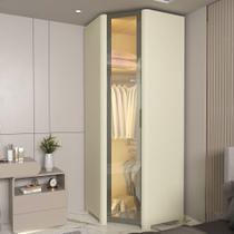 Guarda Roupa de Canto Modulado com LED e Vidro Reflecta 1 Porta com Pés MDF Innova Gelius Guarda Roupa de Canto Modulado com LED e Vidro Reflecta 1 Porta com Pés MDF Innova Gelius