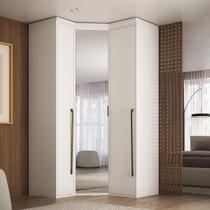 Guarda Roupa de Canto Obliquo Espelho 3 Portas MDF Lotus Belmax Guarda Roupa de Canto Obliquo Espelho 3 Portas MDF Lotus Belmax