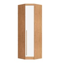 Guarda Roupa de Canto Oblíquo Modulado 1 Porta Cedro e Branco Line Infinity Marrom Guarda Roupa de Canto Oblíquo Modulado 1 Porta Cedro e Branco Line Infinity Marrom