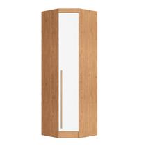 Guarda Roupa de Canto Oblíquo Modulado 1 Porta Cedro e Branco Line Infinity Guarda Roupa de Canto Oblíquo Modulado 1 Porta Cedro e Branco Line Infinity