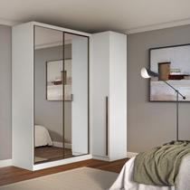 Guarda Roupa de Canto Porta de Correr 3 Portas 2 Espelhos MDF Altezza Trend Belmax