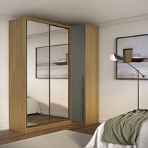 Guarda Roupa de Canto Porta de Correr 3 Portas 2 Espelhos MDF Altezza Trend Belmax